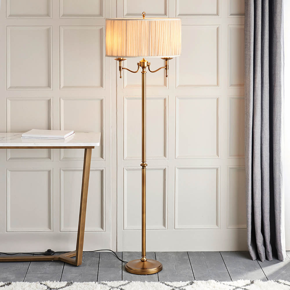 Ambledale Floor Lamp - Antique Brass