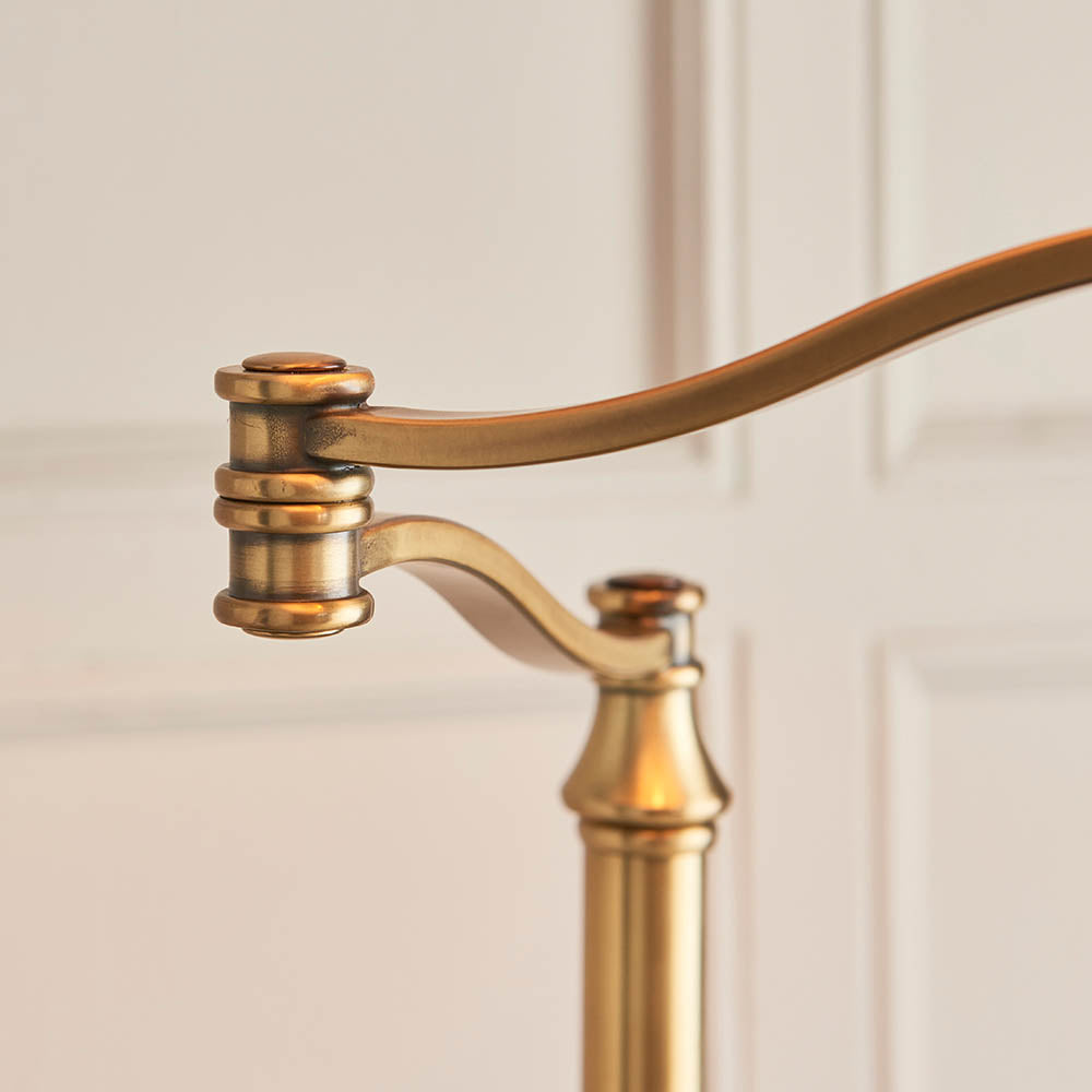 Ambledale Swing Arm Floor Lamp - Antique Brass