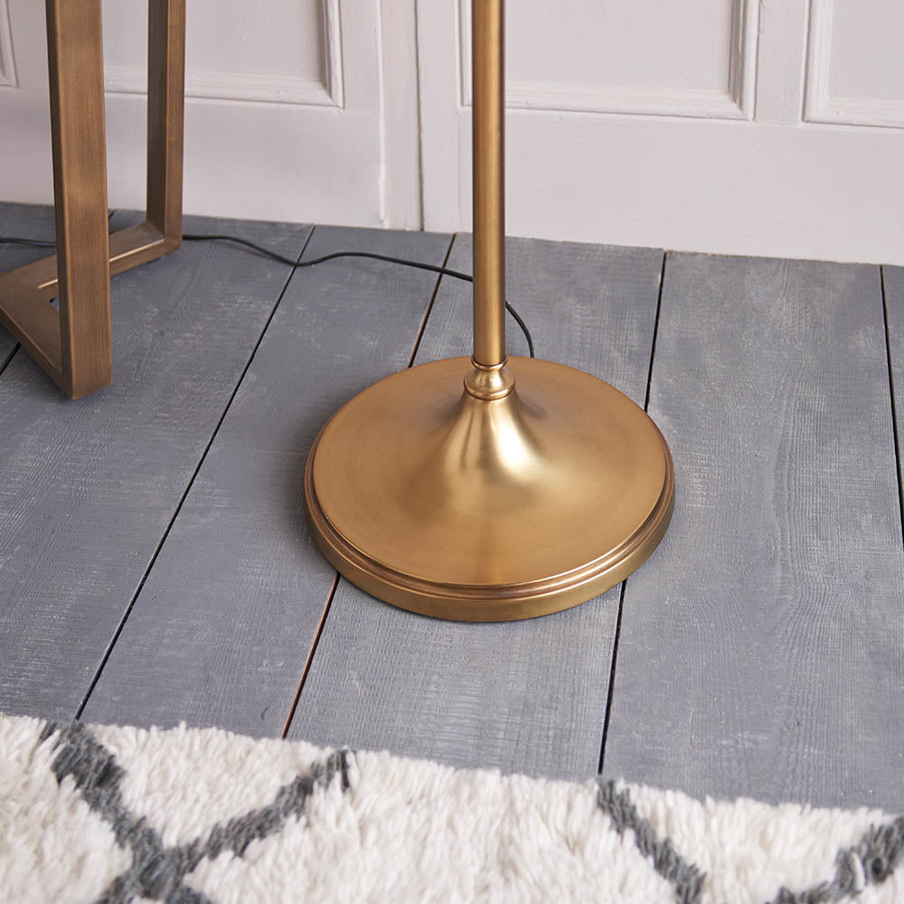 Ambledale Swing Arm Floor Lamp - Antique Brass