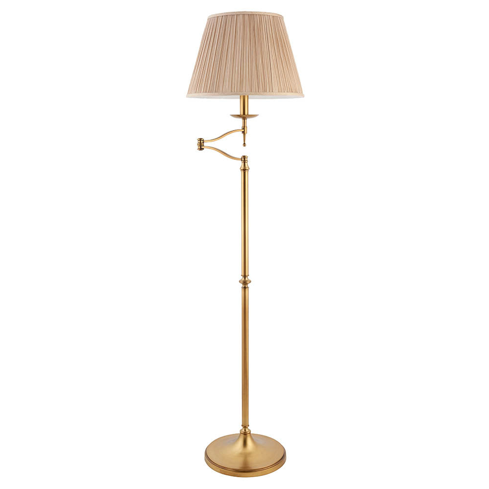 Ambledale Swing Arm Floor Lamp - Antique Brass