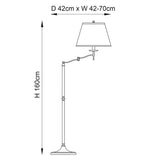 Ambledale Swing Arm Floor Lamp - Antique Brass