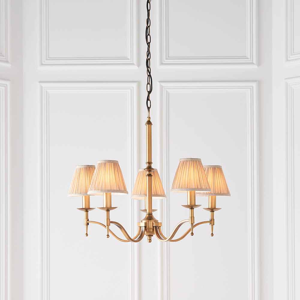 Ambledale 5 Light Chandelier - Antique Brass