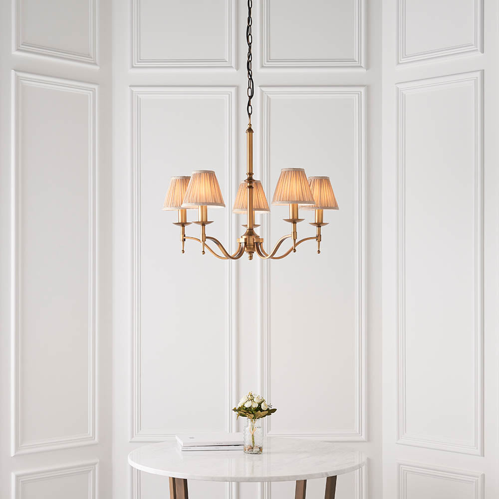 Ambledale 5 Light Chandelier - Antique Brass