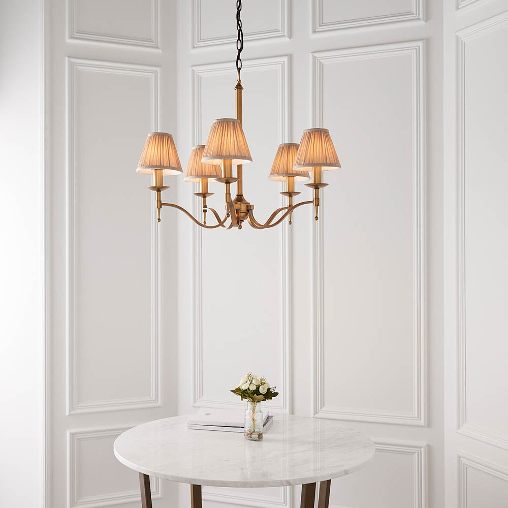 Ambledale 5 Light Chandelier - Antique Brass