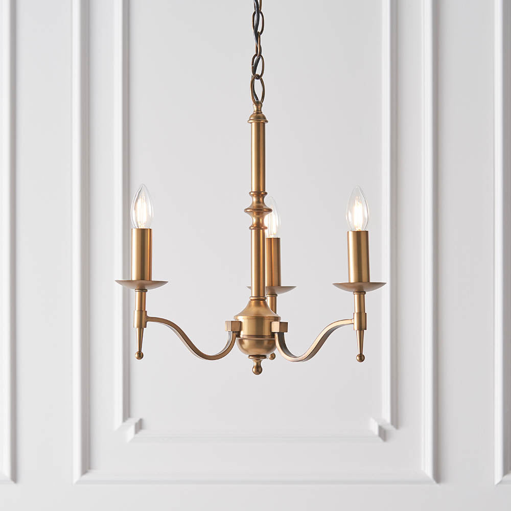 Ambledale 3 Light Pendant - Antique Brass