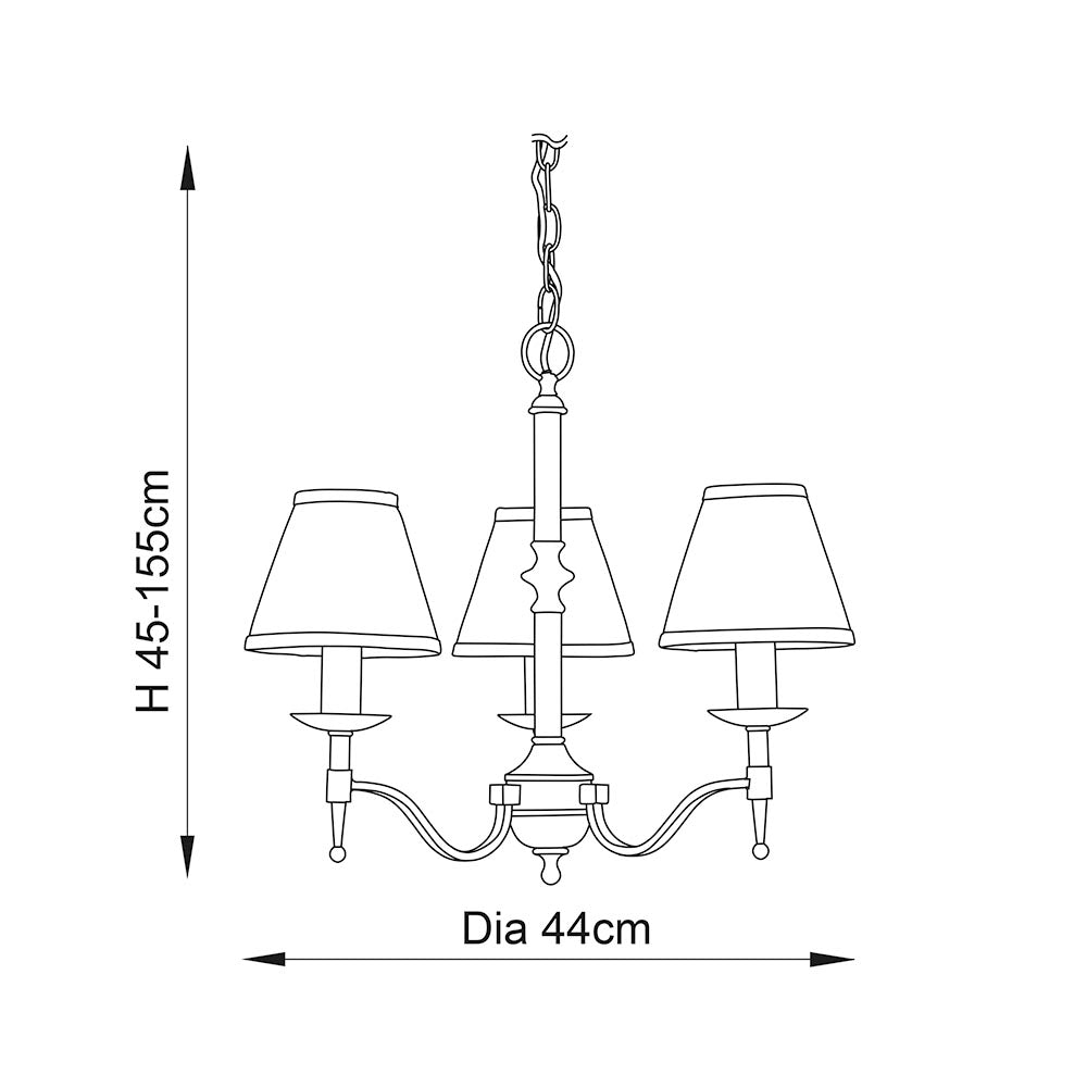Ambledale 3 Light Pendant - Antique Brass