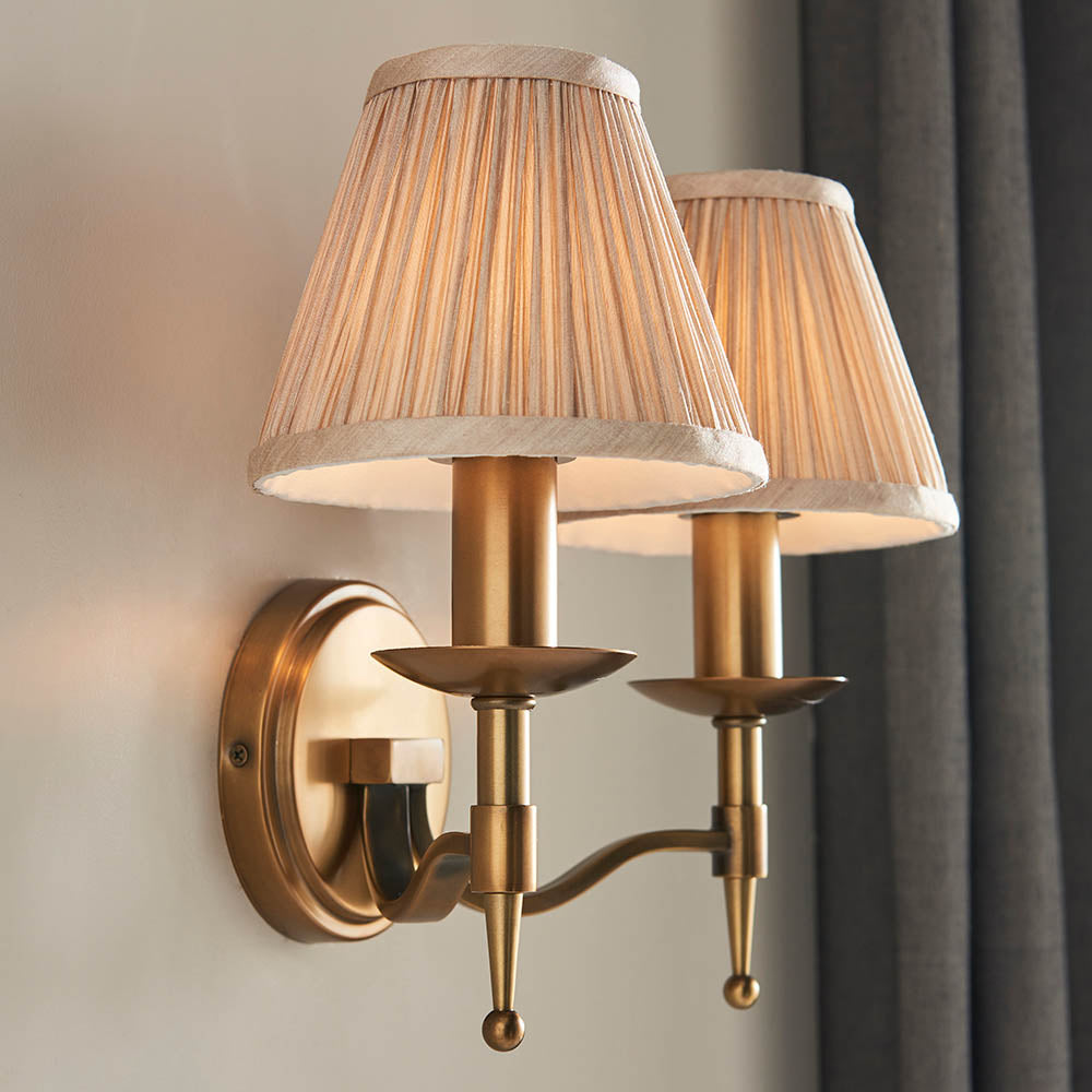 Ambledale Twin Wall Light - Antique Brass