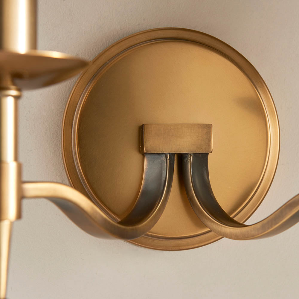 Ambledale Twin Wall Light - Antique Brass