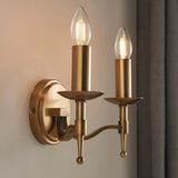 Ambledale Twin Wall Light - Antique Brass