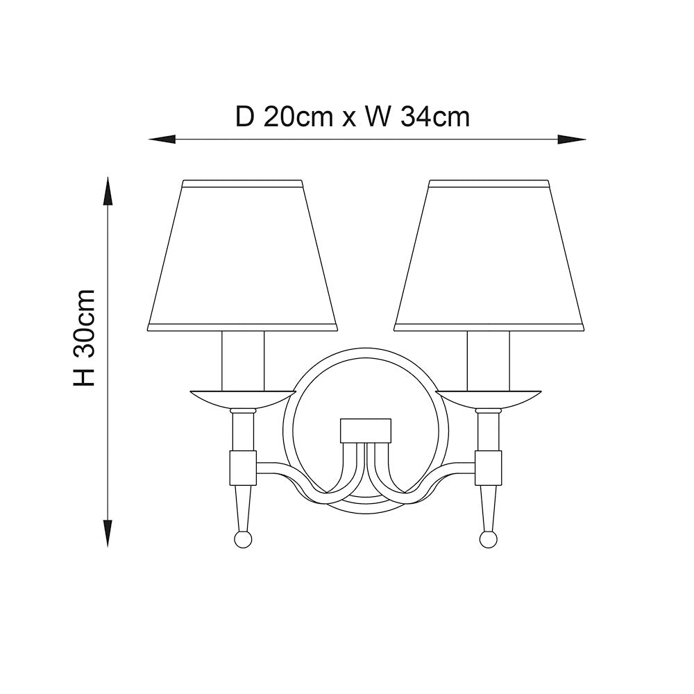 Ambledale Twin Wall Light - Antique Brass