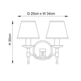 Ambledale Twin Wall Light - Antique Brass