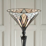 Larkbury Uplighter Tiffany Floor Lamp - Black