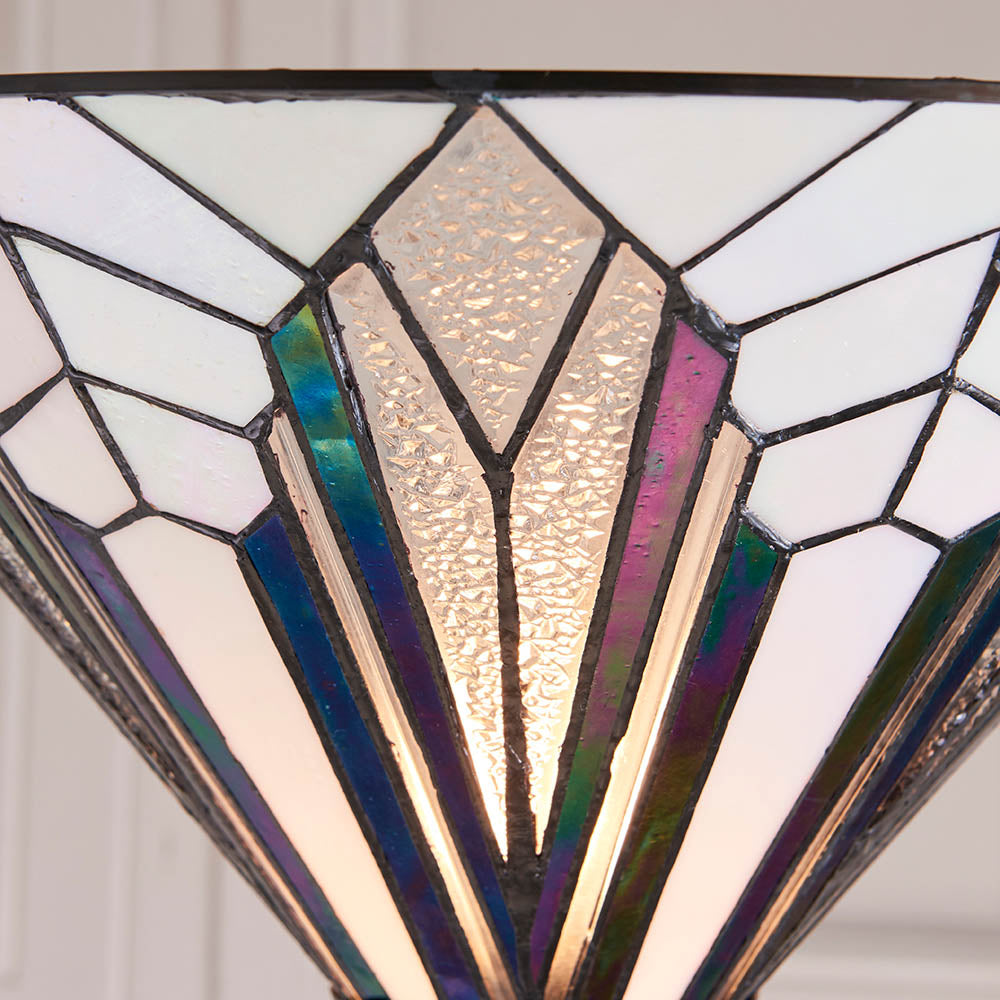 Larkbury Uplighter Tiffany Floor Lamp - Black