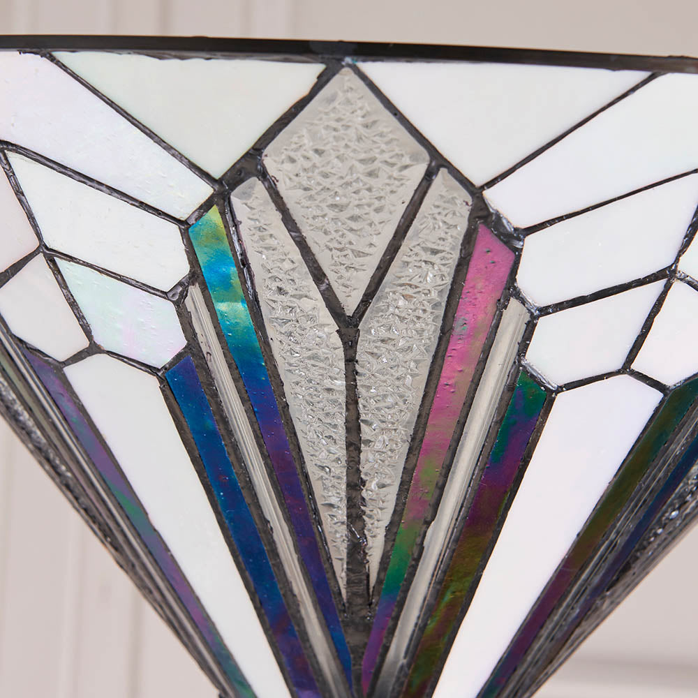 Larkbury Uplighter Tiffany Floor Lamp - Black