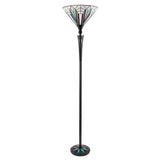 Larkbury Uplighter Tiffany Floor Lamp - Black