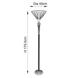 Larkbury Uplighter Tiffany Floor Lamp - Black