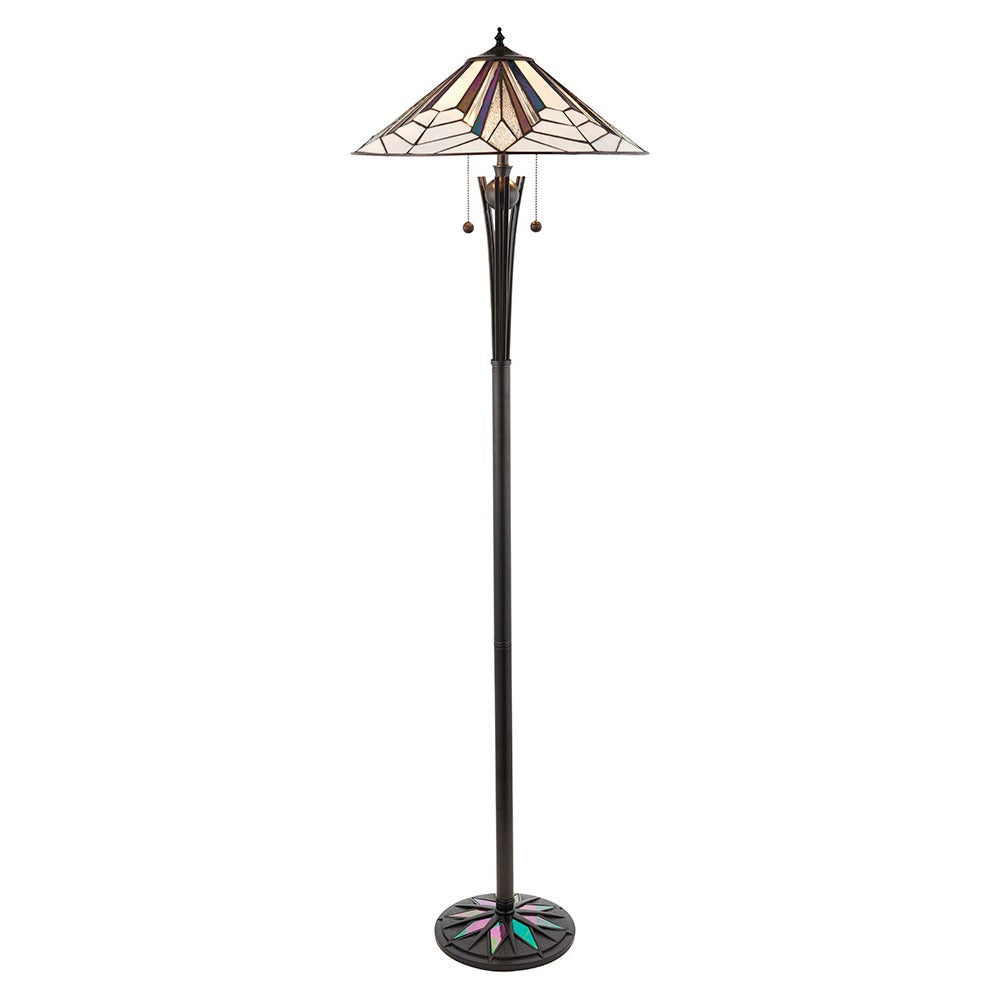 Larkbury Tiffany Floor Lamp - Black
