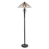 Larkbury Tiffany Floor Lamp - Black
