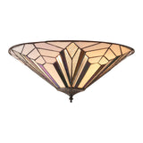 Larkbury Large 2 Light Tiffany Flush Ceiling Light - Black