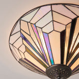 Larkbury Large 2 Light Tiffany Flush Ceiling Light - Black