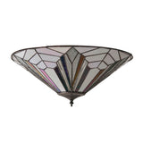 Larkbury Large 2 Light Tiffany Flush Ceiling Light - Black