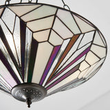 Larkbury Large 3 Light Tiffany Inverted Pendant - Black