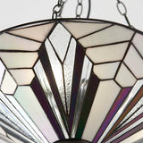 Larkbury Large 3 Light Tiffany Inverted Pendant - Black