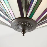 Larkbury Large 3 Light Tiffany Inverted Pendant - Black