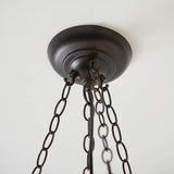 Larkbury Large 3 Light Tiffany Inverted Pendant - Black