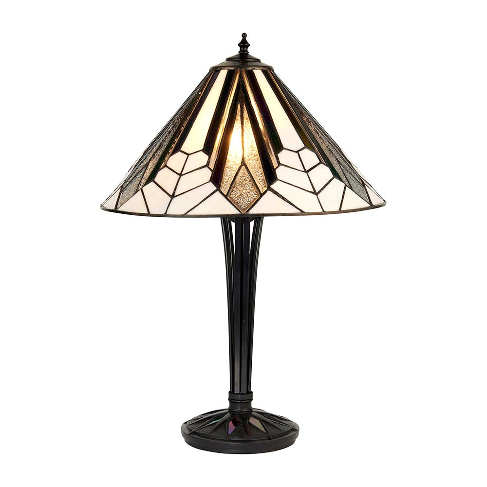 Larkbury Medium Tiffany Table Lamp - Black