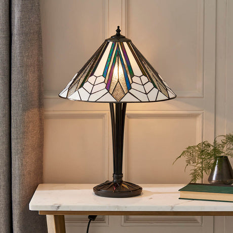 Larkbury Medium Tiffany Table Lamp - Black