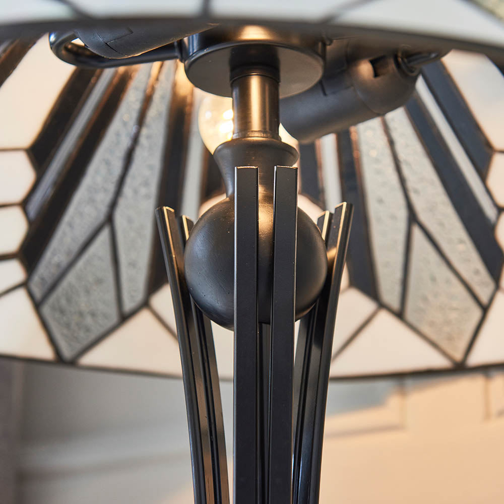Larkbury Medium Tiffany Table Lamp - Black