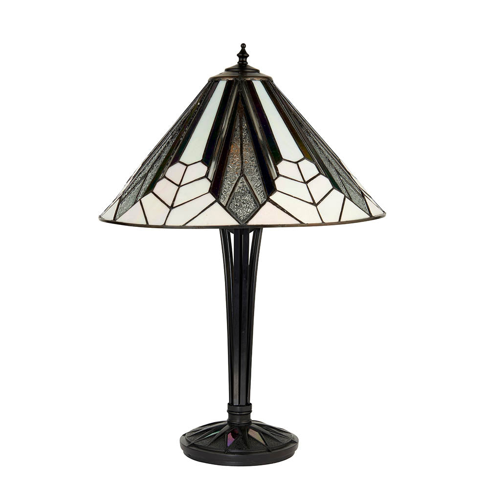 Larkbury Medium Tiffany Table Lamp - Black