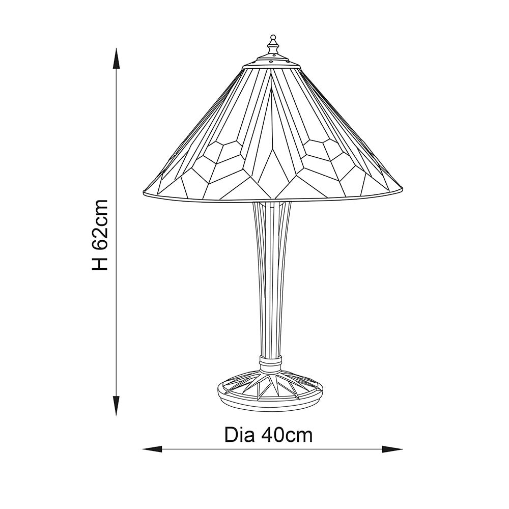 Larkbury Medium Tiffany Table Lamp - Black