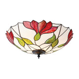 Amberhurst Large 2 Light Tiffany Flush Ceiling Light - Multicoloured