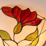 Amberhurst Large 2 Light Tiffany Flush Ceiling Light - Multicoloured