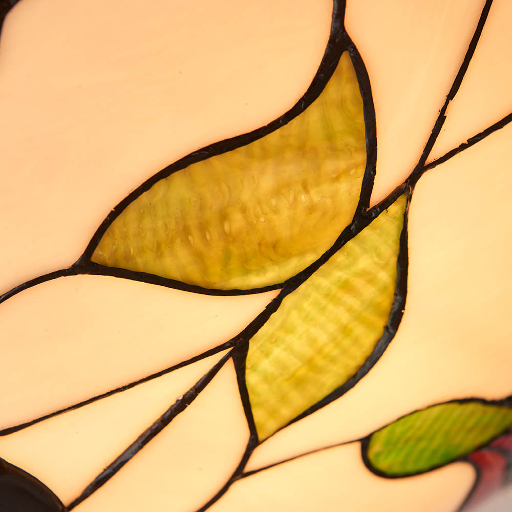 Amberhurst Large 2 Light Tiffany Flush Ceiling Light - Multicoloured