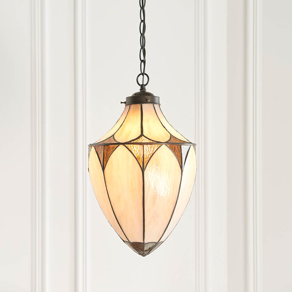 Marlgrove Medium Acorn Tiffany Pendant - Multicoloured