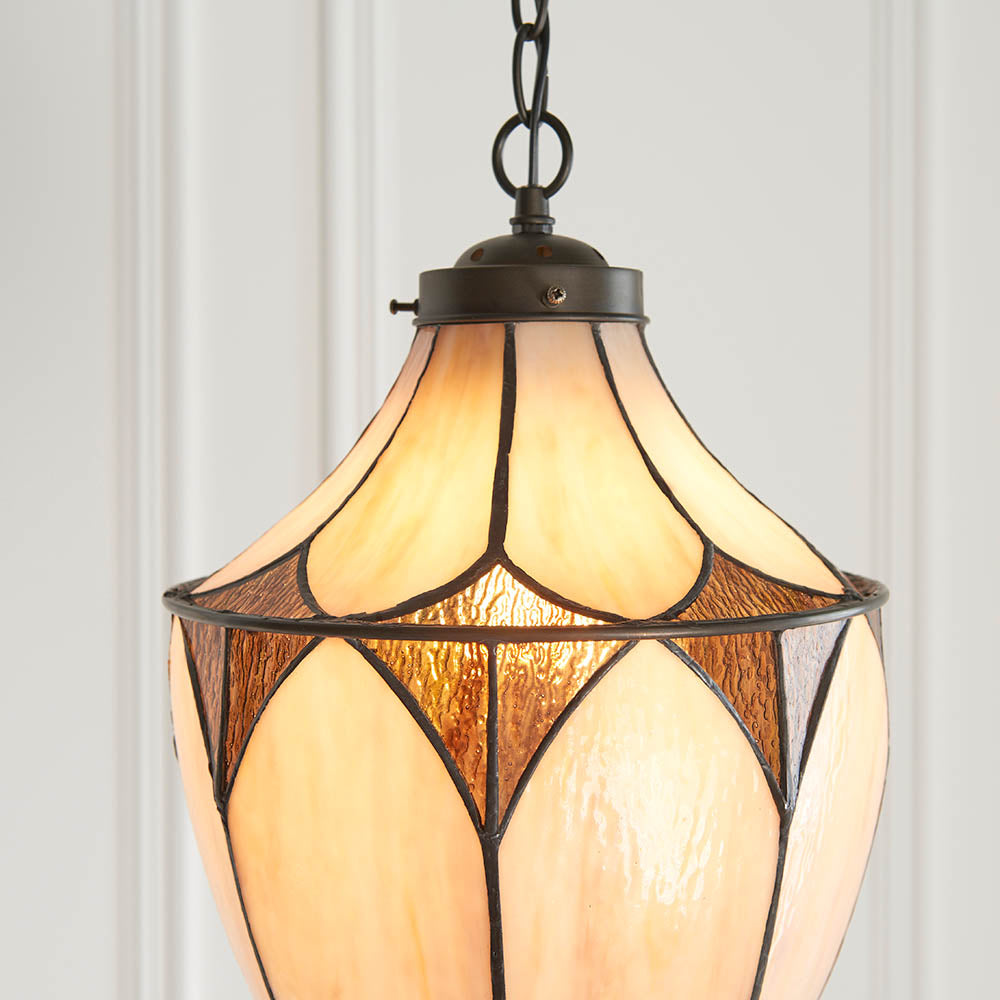 Marlgrove Medium Acorn Tiffany Pendant - Multicoloured