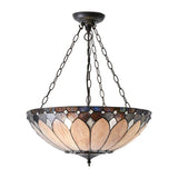 Marlgrove Large 3 Light Tiffany Inverted Pendant - Multicoloured