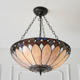 Marlgrove Large 3 Light Tiffany Inverted Pendant - Multicoloured