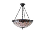 Marlgrove Large 3 Light Tiffany Inverted Pendant - Multicoloured