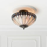 Marlgrove Medium 3 Light Tiffany Semi Flush - Multicoloured