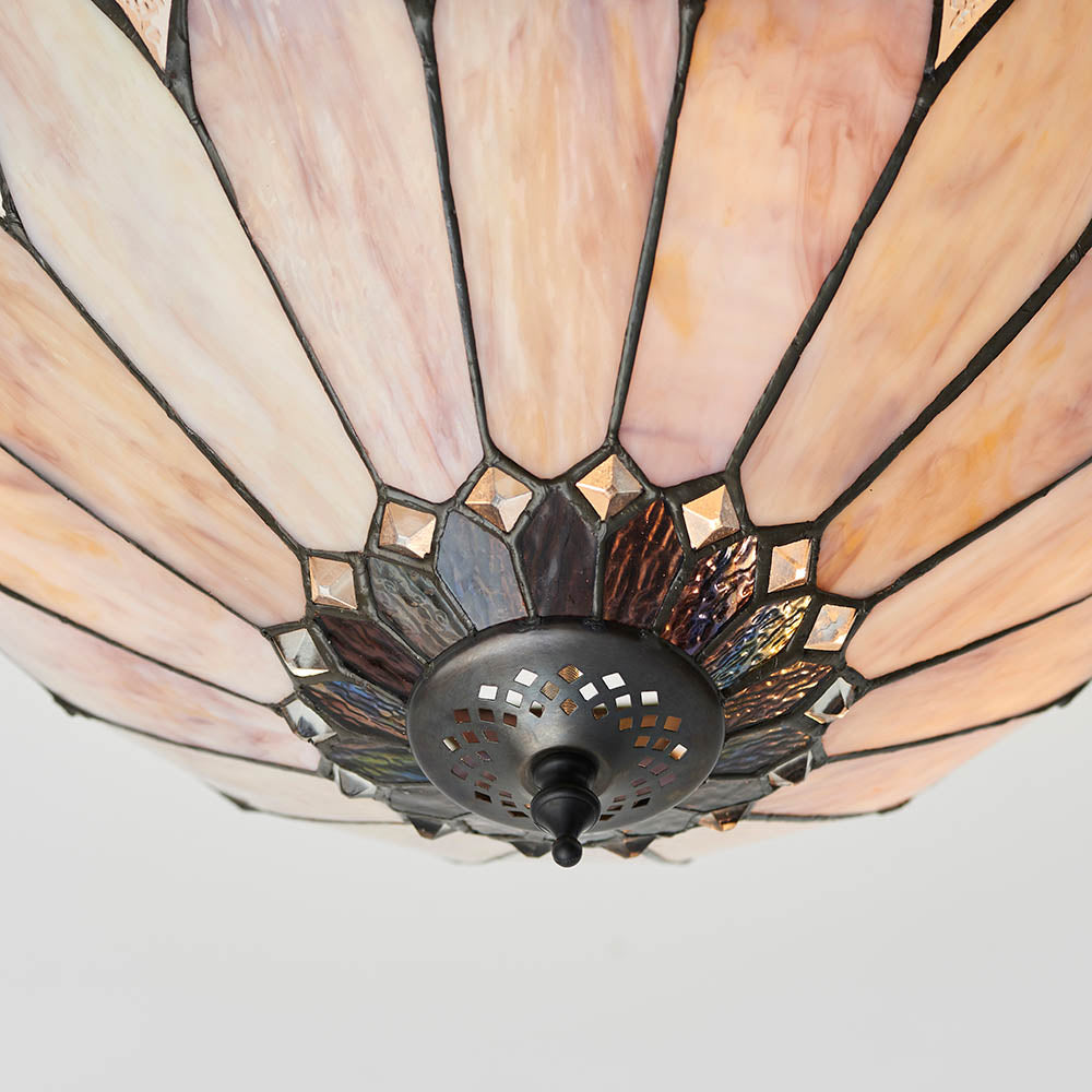 Marlgrove Medium 3 Light Tiffany Semi Flush - Multicoloured