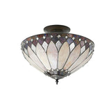 Marlgrove Medium 3 Light Tiffany Semi Flush - Multicoloured