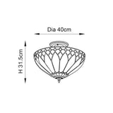 Marlgrove Medium 3 Light Tiffany Semi Flush - Multicoloured