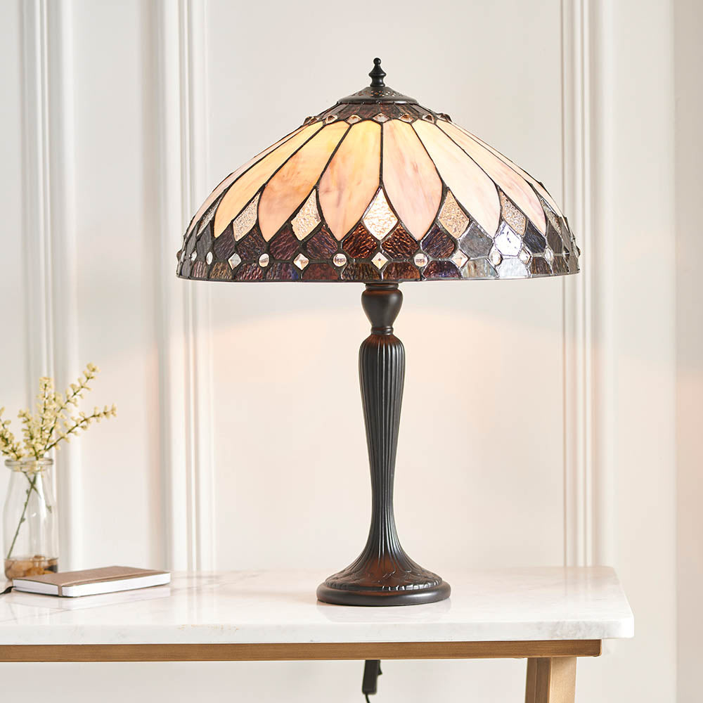 Marlgrove Medium Single Tiffany Table Lamp - Multicoloured
