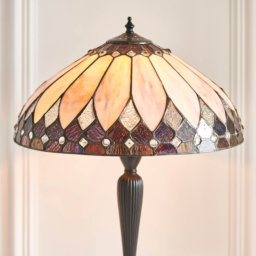 Marlgrove Medium Single Tiffany Table Lamp - Multicoloured