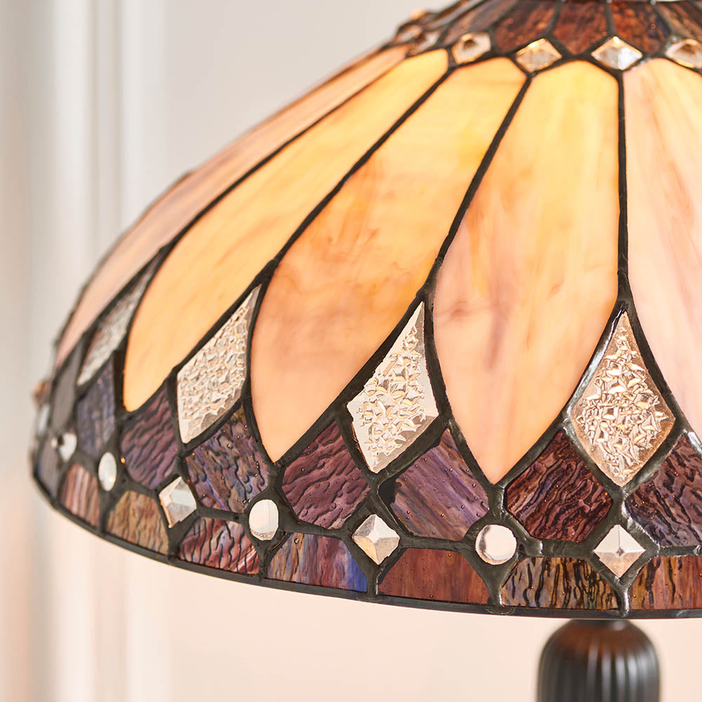 Marlgrove Medium Single Tiffany Table Lamp - Multicoloured