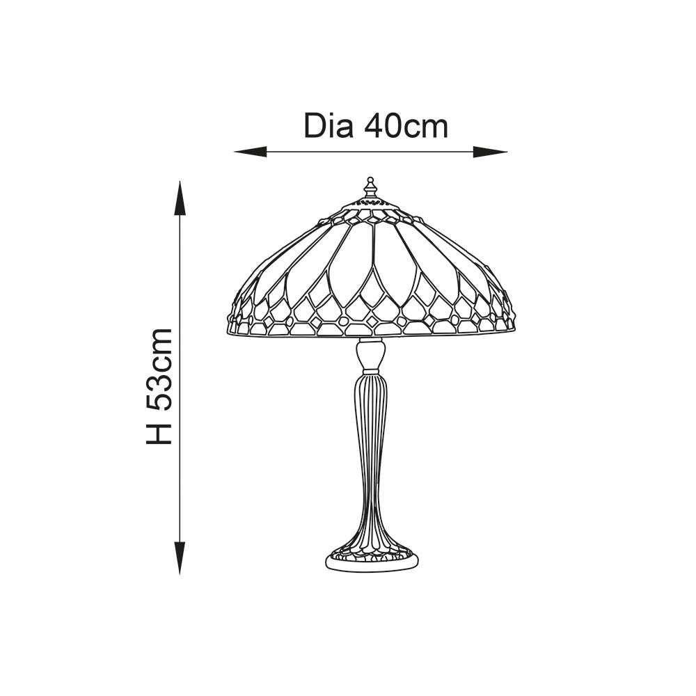 Marlgrove Medium Single Tiffany Table Lamp - Multicoloured